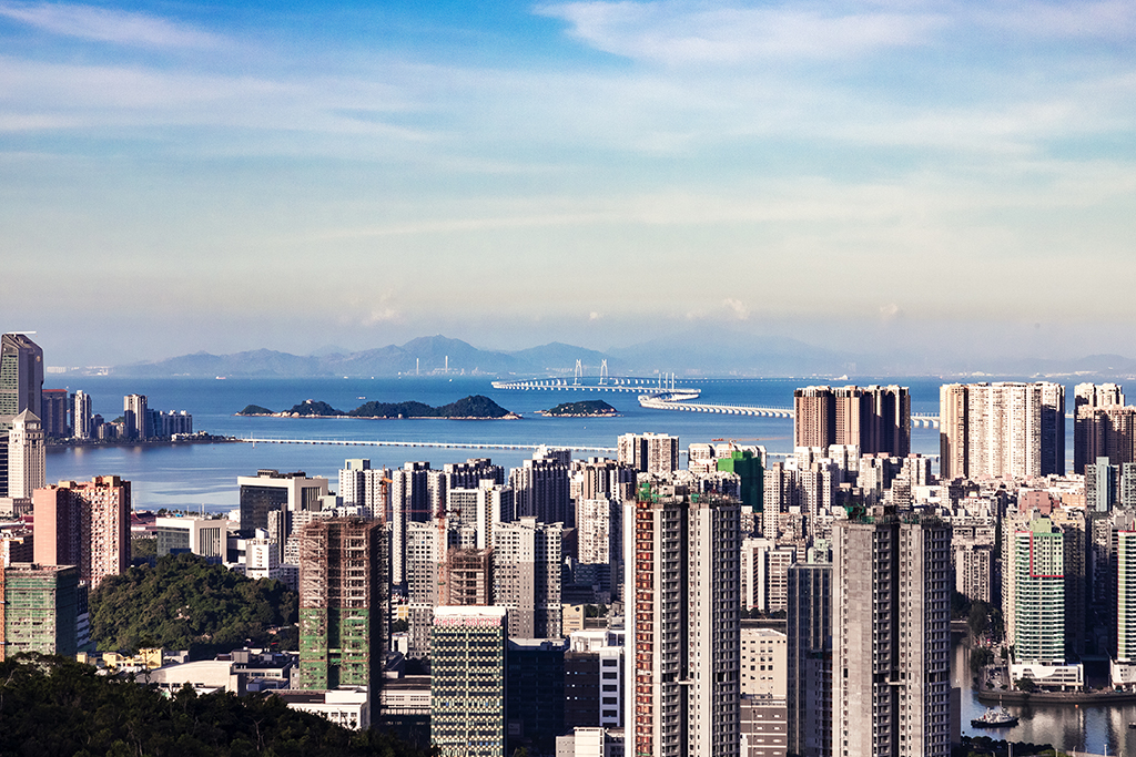 千庫網_港珠澳大橋下午港珠澳山上拍攝攝影圖配圖_攝影圖編號223470